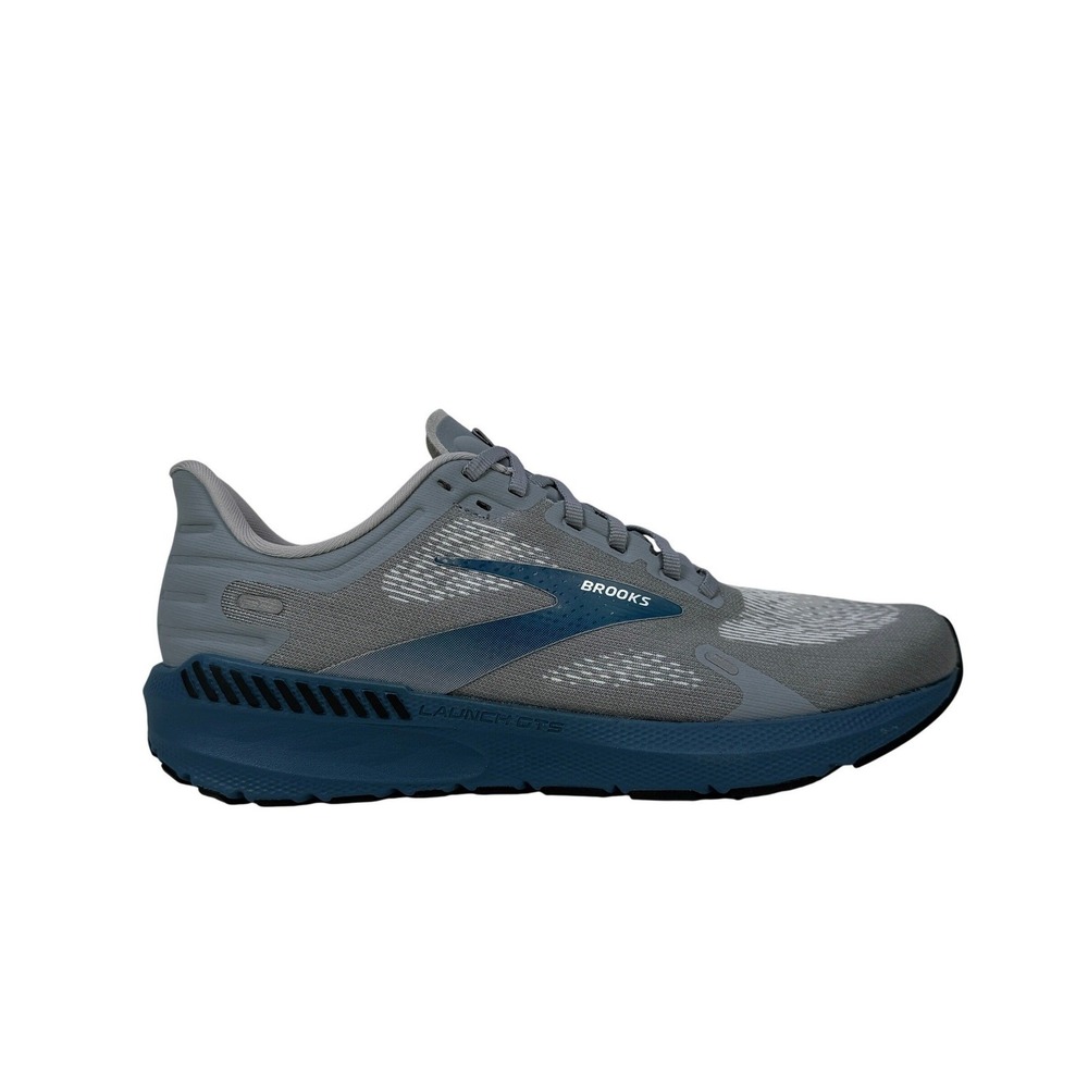 Brooks Launch 9 GTS Running Shoes Mens 9.5 Grey Midnight White‎ 1103861D063